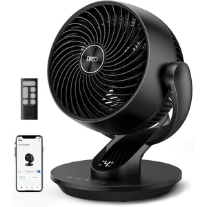 DREO Smart Fan for Bedroom,120° Vertical and 90° Oscillating Fan with Remote/Voice, 13 Inch Height Quiet Air Circulator for Whole Room, 70 ft, 4 Speeds, 5 Modes, 12H Timer, Desk Fans for Home, Office(Black)