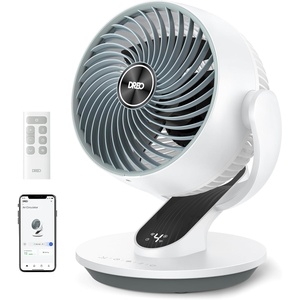DREO Smart Fan for Bedroom,120° Vertical and 90° Oscillating Fan with Remote/Voice, 13 Inch Height Quiet Air Circulator for Whole Room, 70 ft, 4 Speeds, 5 Modes, 12H Timer, Desk Fans for Home, Office(White)