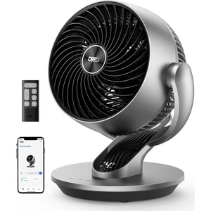DREO Smart Fan for Bedroom,120° Vertical and 90° Oscillating Fan with Remote/Voice, 13 Inch Height Quiet Air Circulator for Whole Room, 70 ft, 4 Speeds, 5 Modes, 12H Timer, Desk Fans for Home, Office(Silver)