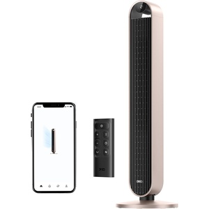 DREO Tower Fan for Bedroom, 42 Inch 120° Oscillating Fan, 20dB Quiet DC Motor, 28ft/s Velocity Bladeless Standing Fan with 12 Speeds, 4 Modes, 12H Timer Cooling Fans for Home, Living Room(Starlight)