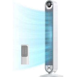DREO Tower Fan for Bedroom, Upgraded DC 9 Speeds 20dB Ultra-Quiet Floor Fan, 90° Oscillating Fans with 28ft/s Velocity, 12H Timer, Standing Fan, Bladeless Fan Powerful for Home, Black(White)