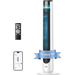 DREO TurboCool Outdoor Misting Fan 711AS, 33 ft/s High Velocity, 12 Speeds, 4 Modes Smart Standing Floor Fan, 150° Customizable Oscillating, 20 dB Quiet DC Motor for Bedroom, Weather Resistant(White)