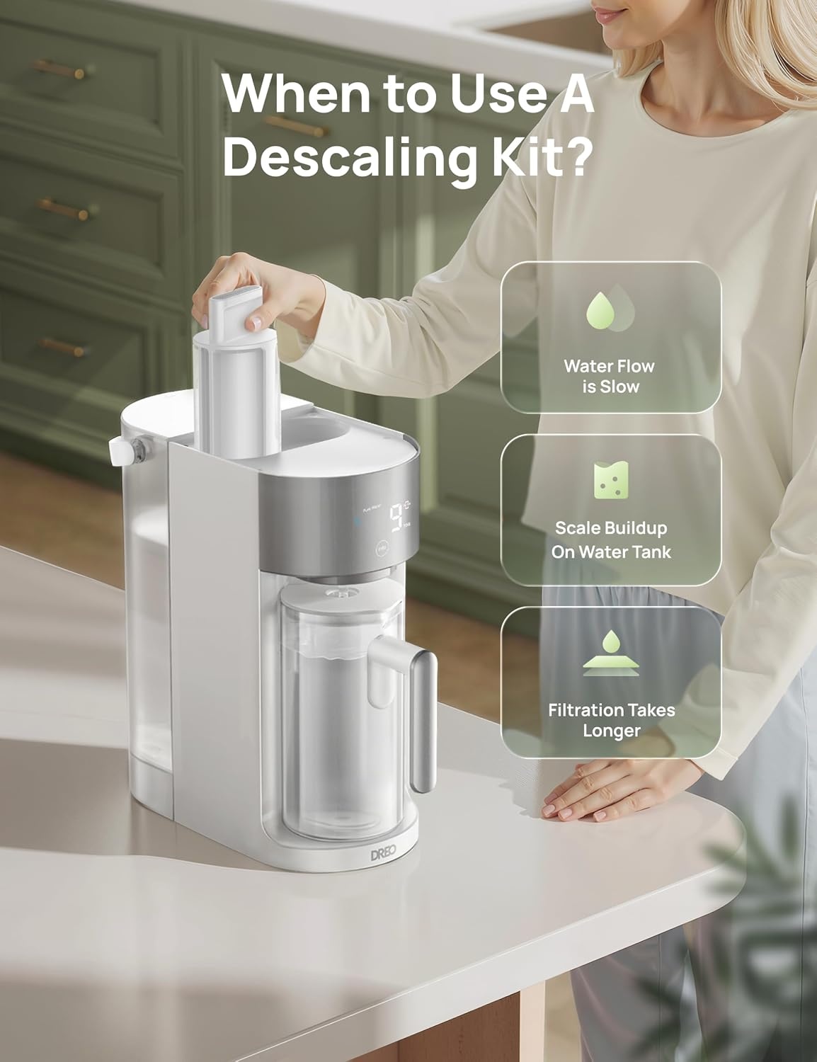 image:imageDREO Citric Acid Descaling Powder Compatible RO Water Filter 112 amp 113 amp 114 amp 115 Removes Scale Buildup Prolongs Machine amp Filter Lifespan 4 Individually Packed 50g each for Cleaning