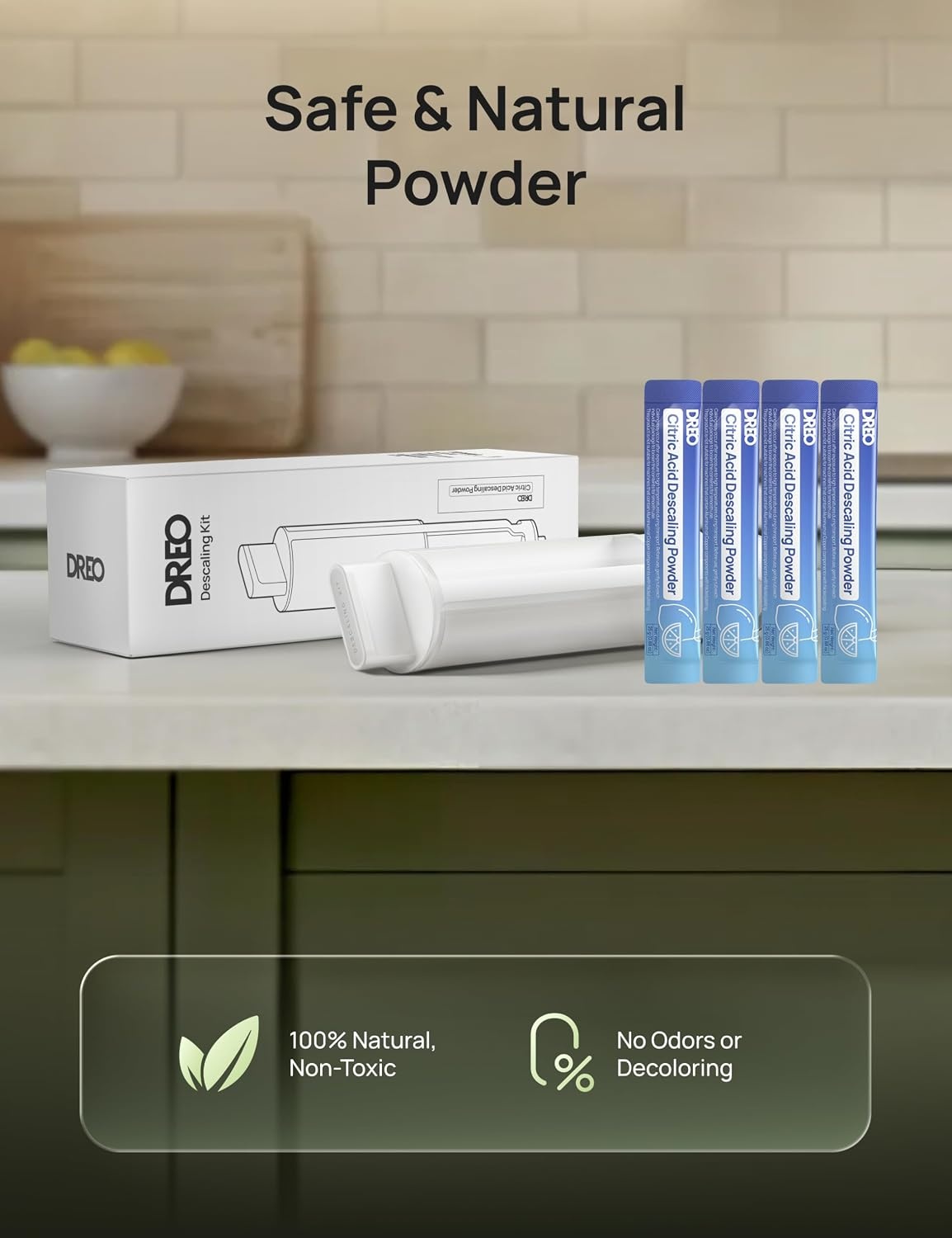 image:imageDREO Citric Acid Descaling Powder Compatible RO Water Filter 112 amp 113 amp 114 amp 115 Removes Scale Buildup Prolongs Machine amp Filter Lifespan 4 Individually Packed 50g each for Cleaning