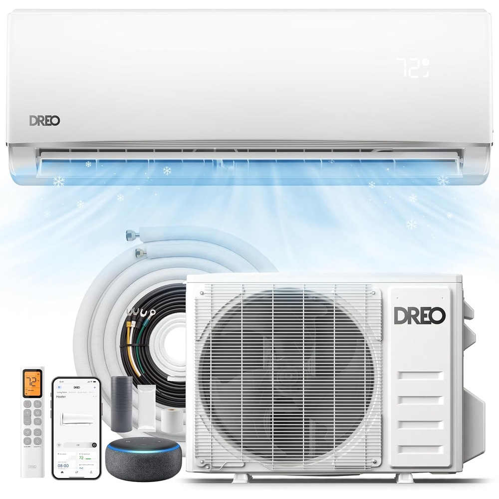 image:imageDREO 12000 BTU Mini Split Air Conditioner Heat Pump 115V Inverter Ductless System 20 SEER2 Energy Efficient Covers Up to 700 SqFt Works with Alexa PreCharged CondenserampInstallation Kit Included