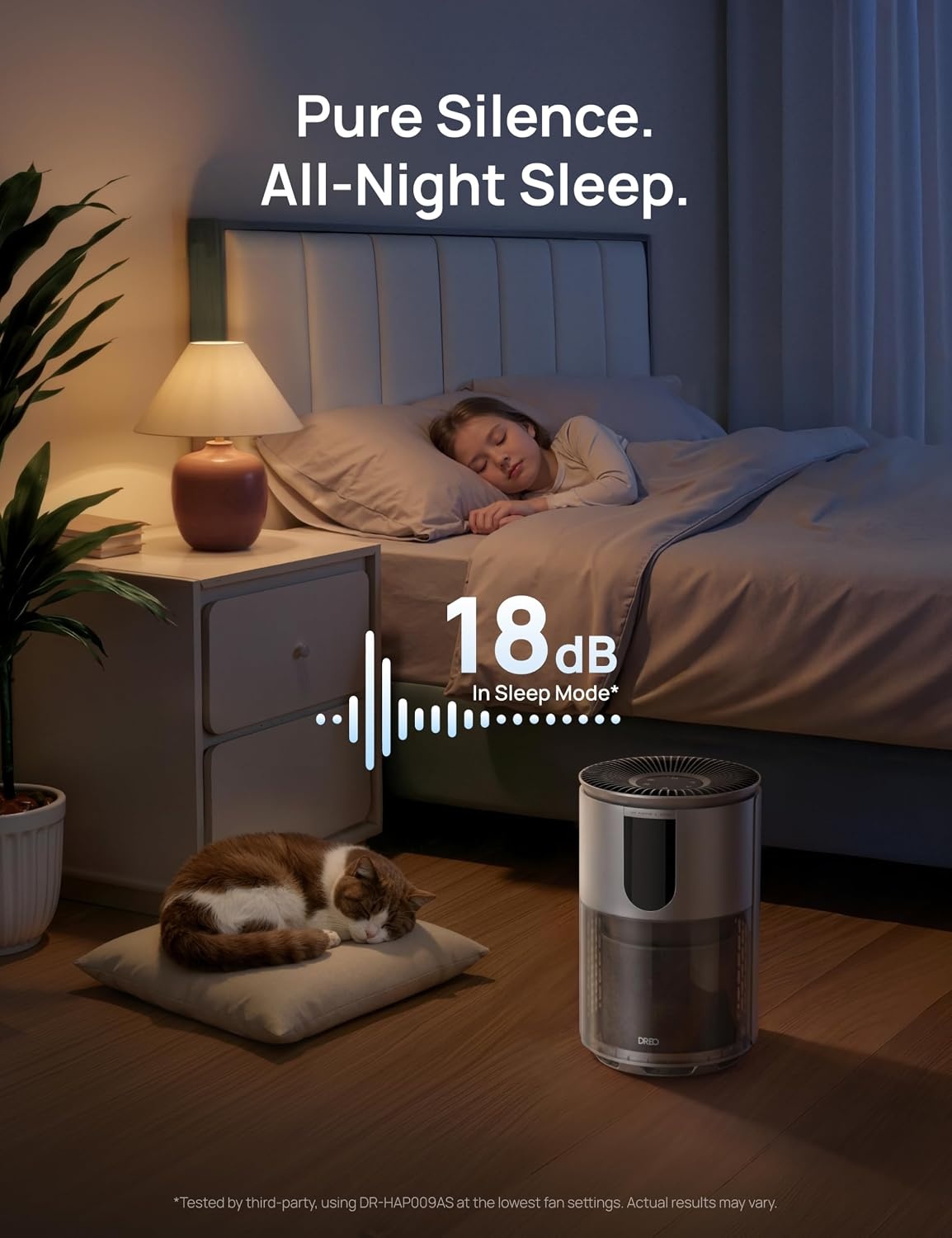 image:imageDREO Smart Pet Air Purifier for Home Bedrooms Air Cleaner with WiFiVoiceAlexa AutoTurboHEPA Sleep Mode for Smoke Dust Pollen Odor PM25 Quality Monitor 4 Speeds DRHAP009AS DREO 539AS